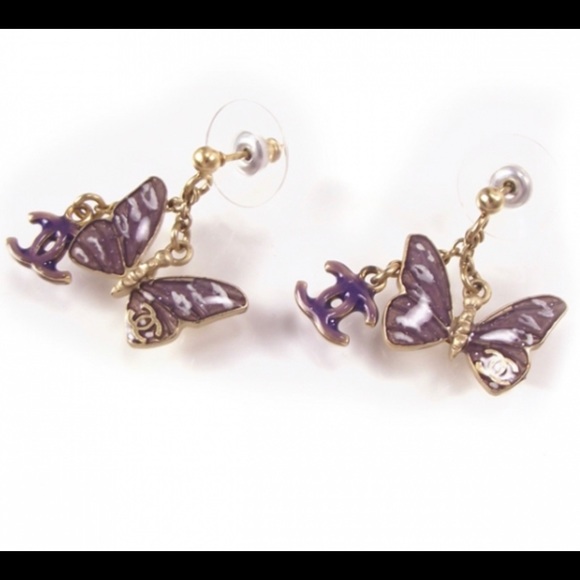 💯 Authentic Chanel Butterfly Earrings - Picture 2 of 5